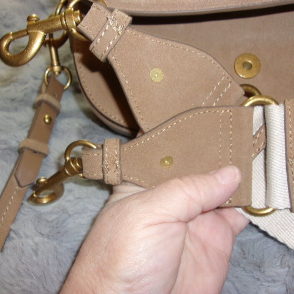 E-106 ZARA SPLIT SUEDE/LEATHER CROSSBODY BAG - Picture 11 of 14